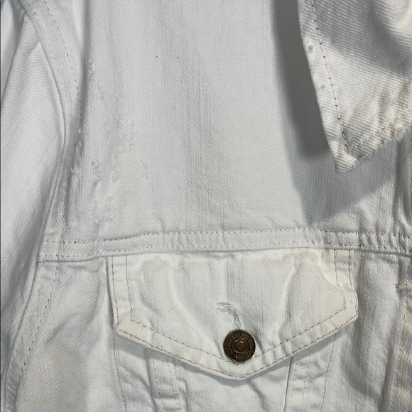 Ralph Lauren Denim & Supply White Distressed Jean Jacket XL - Picture 5 of 10